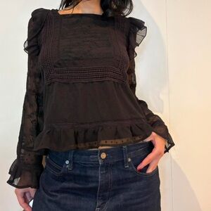 Black Ruffled Blouse